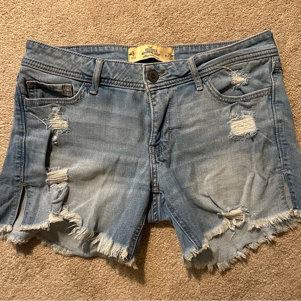 Hollister Blue Distressed Jean Shorts
